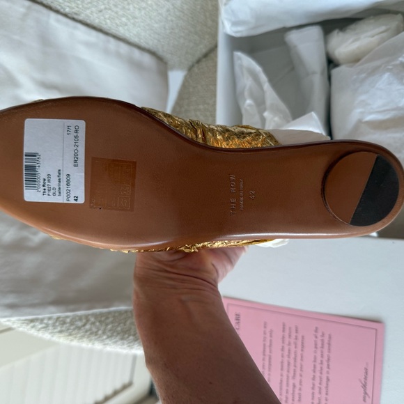 The Row Gold Woven Mules - Picture 8 of 12